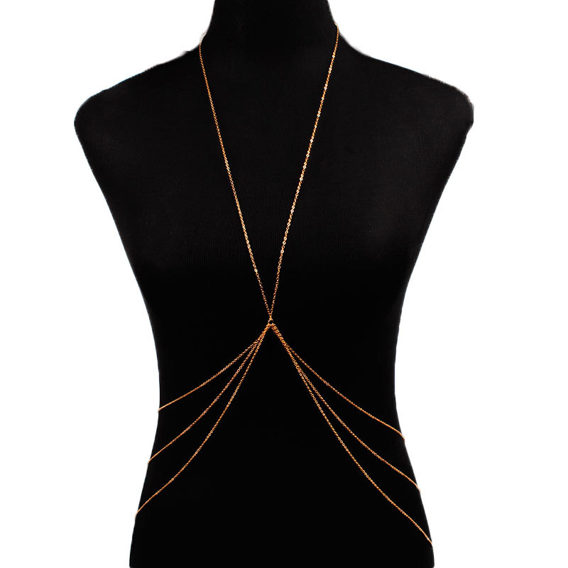 Body Jewelry Necklace - Nowy Prosty Naszyjnik Łańcuszkowy na Brzuch